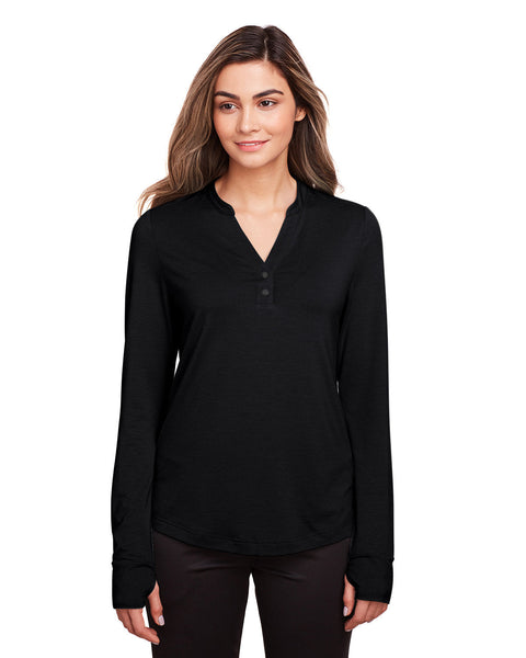 North End NE400W Jaq Snap-Up Stretch Performance Pullover para mujer