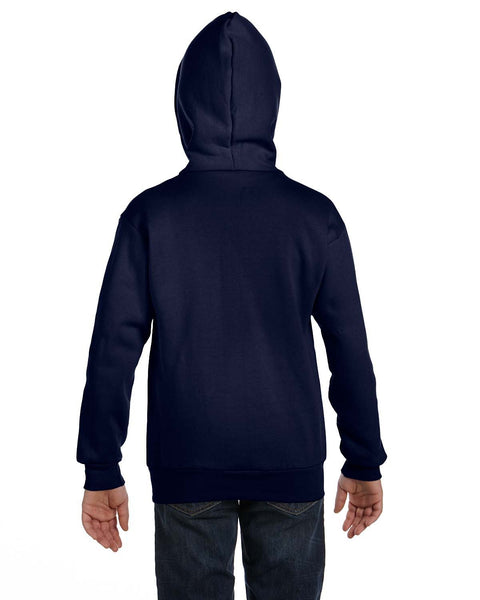 Hanes P480 Youth EcoSmart 50/50 Full-Zip Hooded Sweatshirt