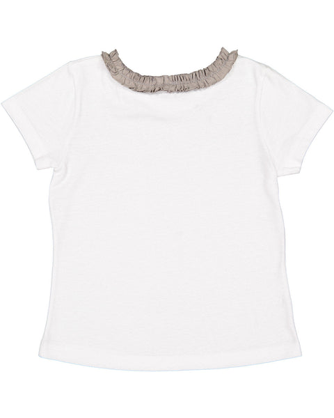 Rabbit Skins RS3329 Toddler Girls' Ruffle Neck T-Shirt