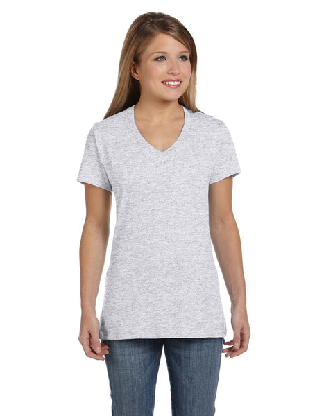 Hanes S04V Ladies' Nano-T V-Neck T-Shirt