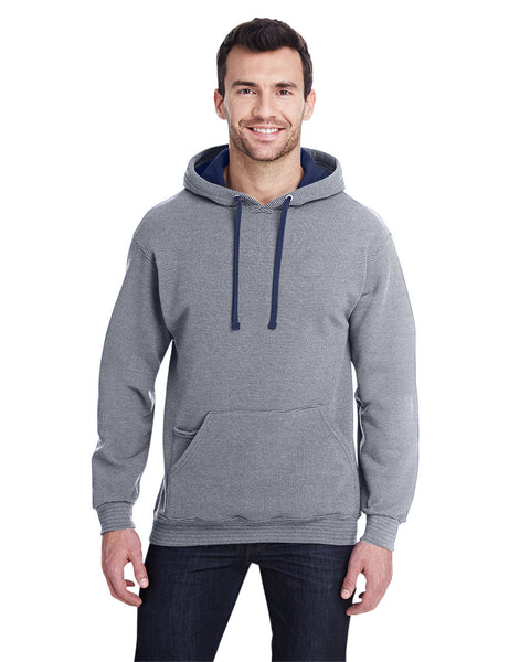 Fruit of the Loom SF77R Adult Sofspun Striped Hooded Sweatshirt