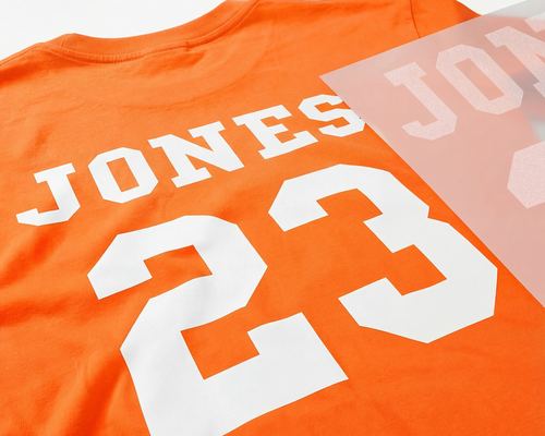 Names and numbers transfers on a jersey